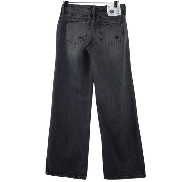 BP Women's Destroyed Wide Leg Jeans in Black Destroy Size 25 NWT - Picture 8 of 14